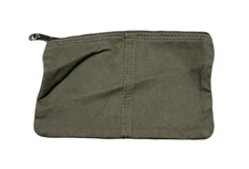 (No Brand) Green Pouch w/ Zipper and Attachment for Bag: 8”