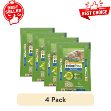  4 pack Feline Pine Original 100 Natural Cat Litter, Absorbent, Low Dust, 20Lb