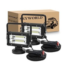 2Pcs Portable Magnetic Base Led Work Light Bar, 5 inch 2Pcs 5 Inch 72W Flood