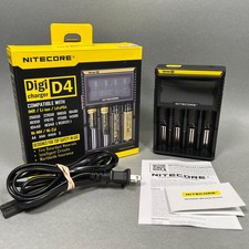 NITECORE D4 Digi charger LED For 16340 14500 26650  More Li-ion  Ni-MH  Cord