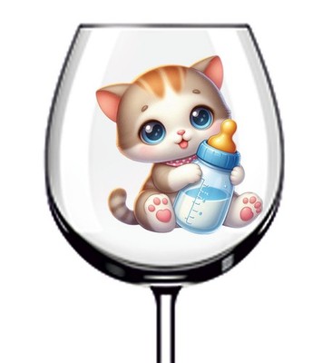12x Baby Kätzchen Katze Vinyl Aufkleber Abziehbild Becher Weinglas Flasche Van Auto Becher