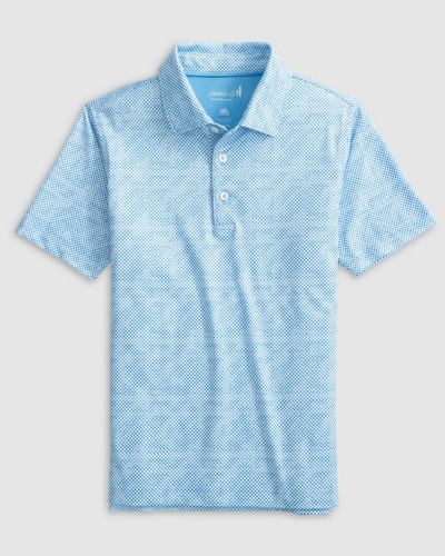 johnnie-O Gaston Jr. Printed Jersey Performance Polo Maliblu Size 10 MC-7817963