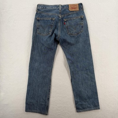 Levi's 501 Jeans Mens 29x28 Blue Denim Straight Leg Button Fly