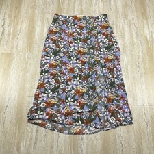 Urban Outfitters Womens Size M Button Up Multicolor Floral Skirt Front Side Slit