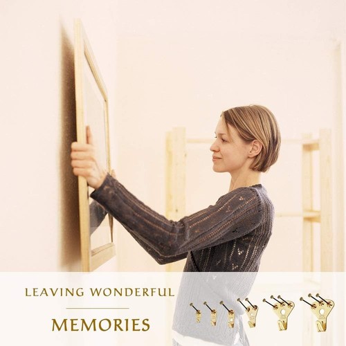 125 Pcs Heavy Duty Picture Hanging Kit With Nails for Gold, Gold - Picture 9 of 9