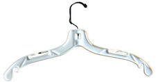 17" Heavy Duty Plastic Dress Hangers-Silver 360  Swivel Hook USA Made-Qty 75 NEW