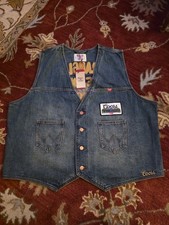 Wrangler x Coors Banquet Embroidered Denim Vest Men's XXL Regular Fit Blue