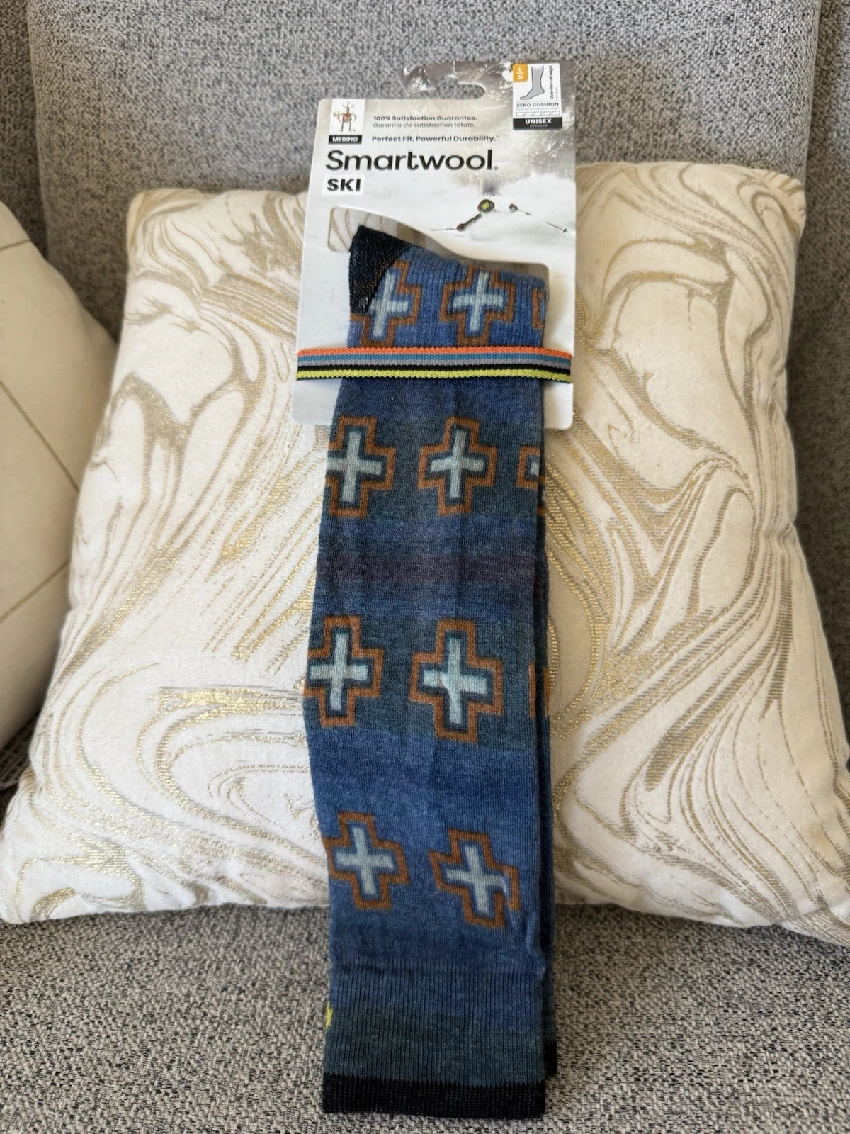 SmartWool Large Ski Cross Cushion Ski Socks - Merino Wool, Over the Calf NWT