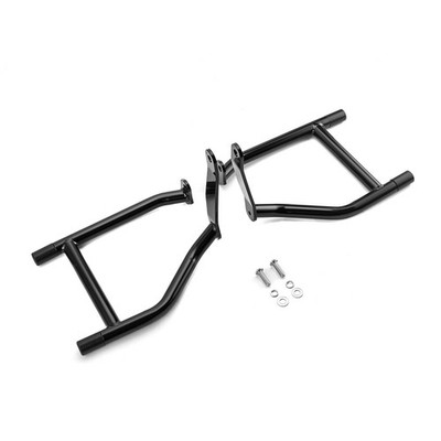 Black Steel Rear Crash Flat Out SaddleBag Crash bar For Harley Softail Low Rider
