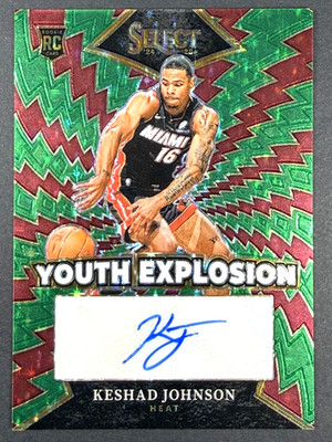 Keshad Johnson 2024-25 Select Green Stars Prizm Youth Explosion Auto /49 Heat