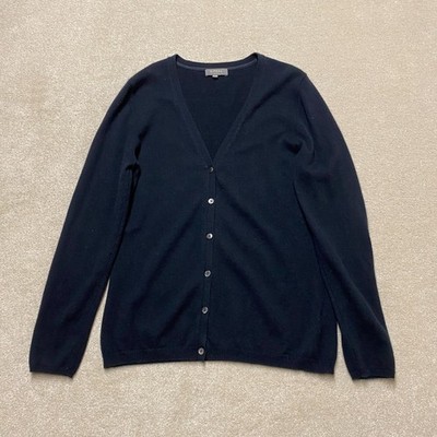 N. Peal London Cashmere Jumper Women's Medium Black Cardigan Knitted