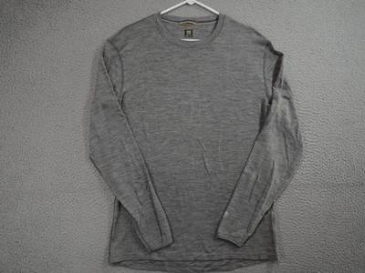 Meriwool Layers Shirt Men Large Gray Superfine Merino Wool 250g Base Outdoor