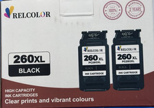 1- Relcolor260XL Black Ink Cartridge Canon 260XL Ink PIXMA TS5320 TS6420 TS6420a