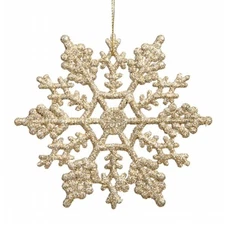 Vickerman M101411 4 in. Champagne Glitter Snowflake 24-Pvc Bx