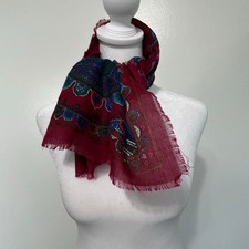 Vintage Challis by Berkshire Paisley Scarf Square Made Japan Lightweight EUC