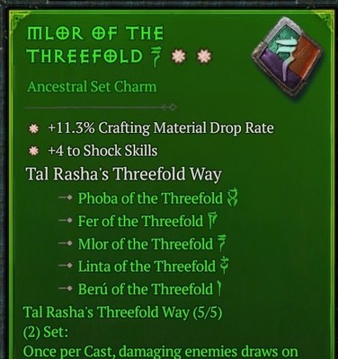 Mlor of the Threefold +4 Shock Skills 2GA Sorc Season 13 SC D4 PS5 PC XBOX