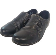 Clarks Ashland Effie Leather Slip On Womens Size 8 M Black Comfort Loafer