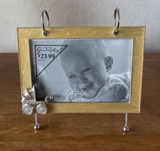 NEW Green Tree Gallery Baby Yellow Enamel Flip Photo Frame Jewels- 40 Picture