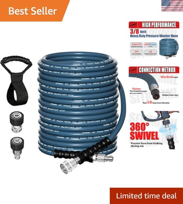 #ad 150 FT Kink Resistant Pressure Washer Hose Stainless Steel Connector 4200 PSI $490.97