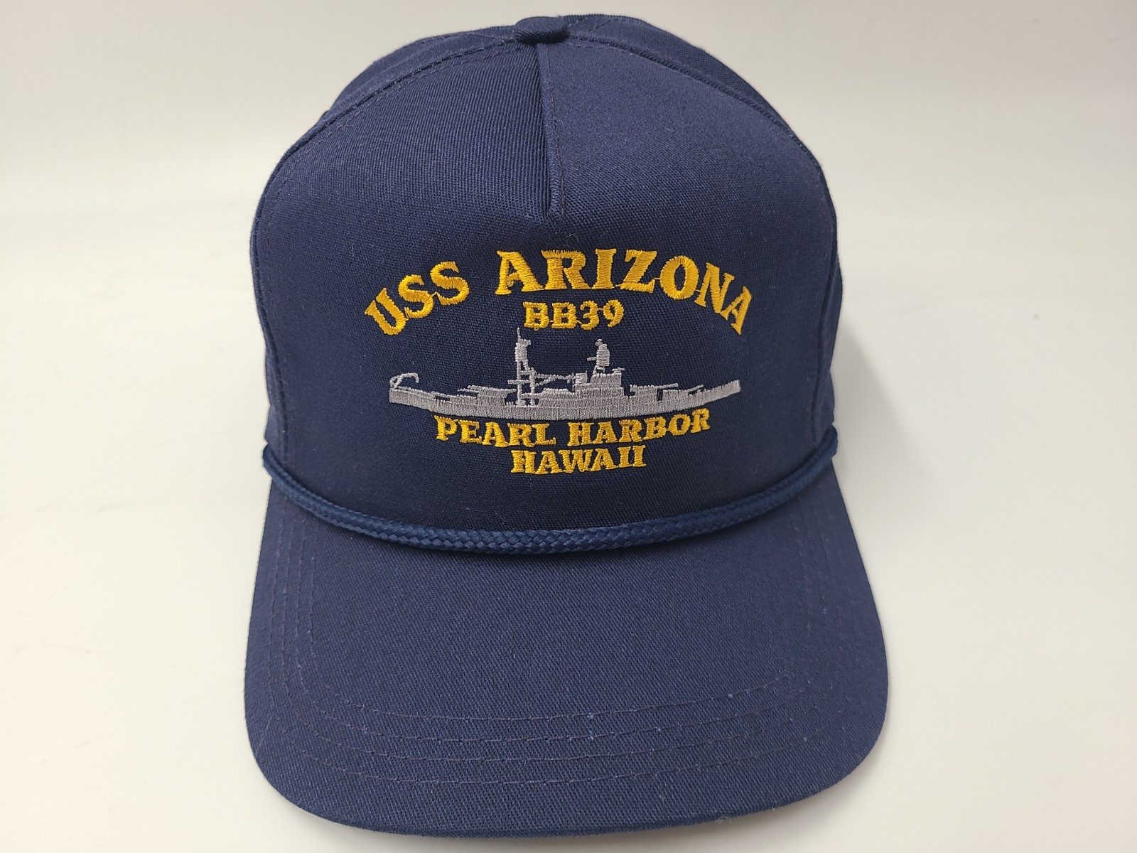 Vintage US Navy USS Arizona BB-39 Pearl Harbor Rope Snapback Hat Cap Military