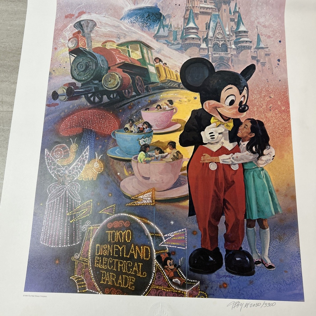 Rare 1988 Disneyland Tokyo 5 Years of Happiness Signed by Charles