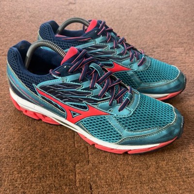 C+ Mizuno Wave Paradox 3 Womens Running Shoes Teal Navy Coral J1GD1640 Size 11