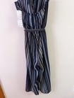 Almost Famous Black Striped Halter Neck Jumpsuit Size Large NEW Sleeveless — photo 9