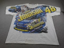 Vintage Jimmie Johnson AOP Shirt Mens 2XL XXL White Nascar Sprint Cup Champion