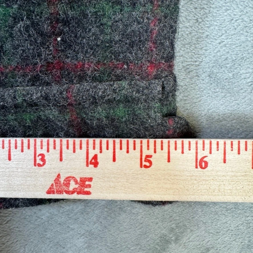 Johnson Woolen Mills Adirondack Plaid Wool Jacket Gray Red Green 10115 Large - product detail image 12