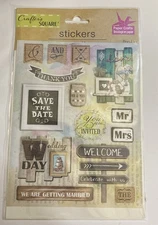 Crafter’s Square Wedding Mr & Mrs Pop-Up Stickers Scrapbooking Keepsakes Love