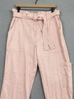 Anthropologie Elevenses Romy Pant Sz M Linen High Waist Stretch Coastal Boho EXC — photo 3