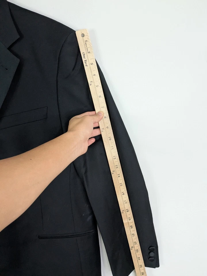 Lubiam Tuxedo Jacket Men's 44L Black Vitale Barberis Canonico Wool - Image 4 of 4