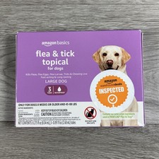 Amazon Basics Flea And Tick Topical Treatment, Large Dogs 45-88 Pounds - 3 Count