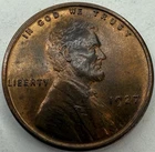 1927 Uncirculated Red/Brown Lincoln Wheat Cent Exact Coin Imaged #LWC2845