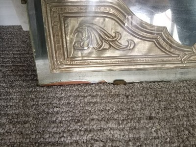 Golden Foil Mirrored Trim Elegant Ornamental Large Mirror