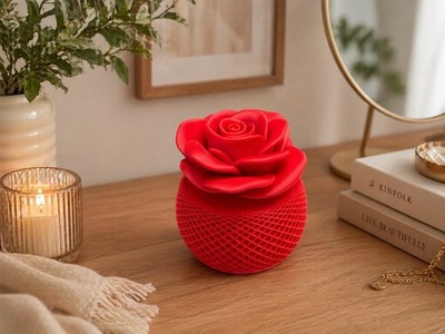 Bonboniere Dose in Rosenform 3D gedruckt
