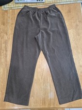 Alfred Dunner Women's Pants Brown Corduroy Elastic Waist Pull-On