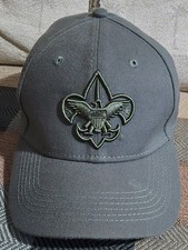 Boy Scouts of America Uniform  Baseball Hat M/L Cap Fleur De Lis Eagle Stretch 