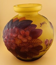 Antique French Cameo Glass Vase- Signed Galle Art Nouveau