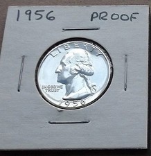 1956 Proof Washington Quarter Uncirculated 90% Silver GEM