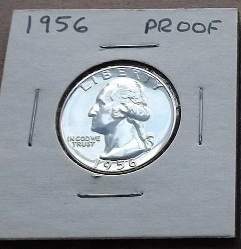 1956 Proof Washington Quarter Uncirculated 90% Silver GEM