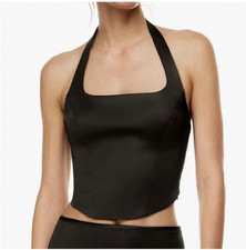 Aritzia Wilfred Black Dusk Halter Top Size XS New w/ Tags Boned Corset