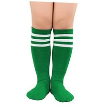 Toddler Kids Youth Soccer Socks-Long Knee High 3-6 Years 1 Pack Green White