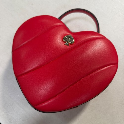 Kate Spade Love Shack 3D Heart Crossbody Bag Red Leather KK191 Purse NWT $399