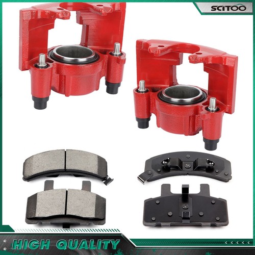 For 1988-1999 Chevrolet K1500 C1500 Front Brake Calipers and Ceramic Pads L+R