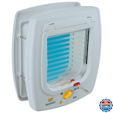 Ferplast Cat Dog Flap Swing 5, White - Pet Door with 4-Way Lock