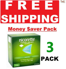3 PACK Nicorette Gum FRESHMINT 4mg Nicotine FRESH MINT- 210 Pieces-Free Shipping