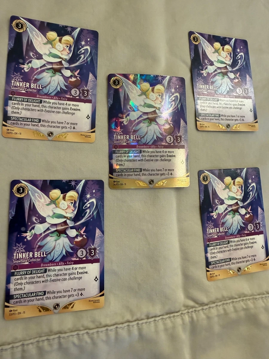 Tinker Bell-Snowflake Collector 34 Disney Lorcana Promo Cards for