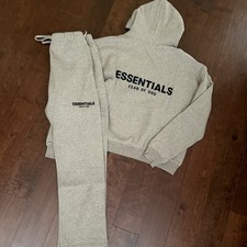 Fear of God Essentials Dark Oatmeal Hoodie Relaxed Sweatpants Bundle - XS