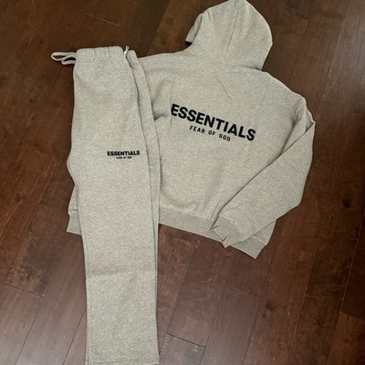 Fear of God Essentials Dark Oatmeal Hoodie & Relaxed Sweatpants Bundle - XS  